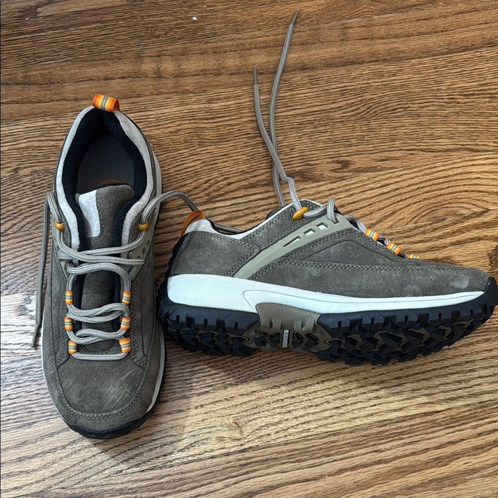 Merrell Taupe and Orange Hiking Shoes